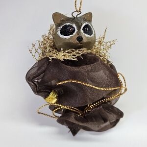 NEW VINTAGE Katherine's Collection Racoon Charm Bell Bag Ornament Wayne Kleski